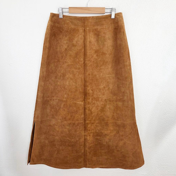 Pendleton Dresses & Skirts - Pendleton suede leather maxi skirt camel cognac brown long women's size 8